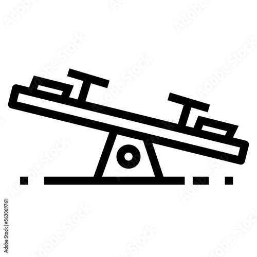 seesaw line icon style