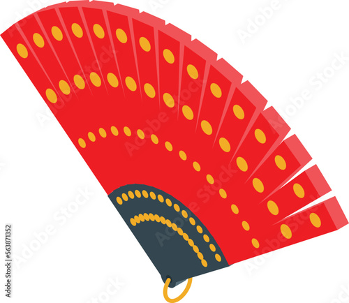 Hand fan icon isometric vector. Woman geisha. Sakura lady