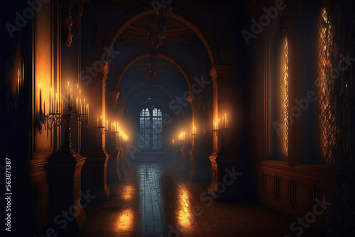 Dark Palace Hallway
