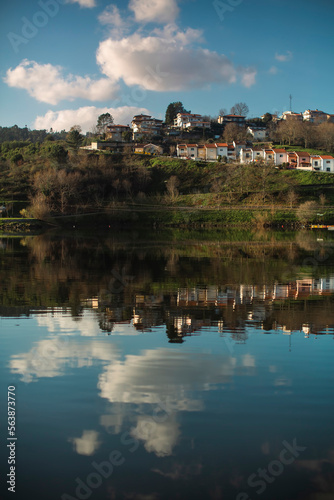 A village on the banks of the Douro River  Portugal.