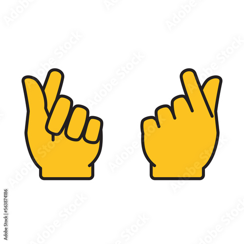 Yellow Finger Heart Sign Icon Design, Fingers Snapping Emoticon, Vector EPS Template 