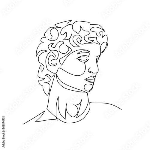 Vector illustration of David drawn in line art style