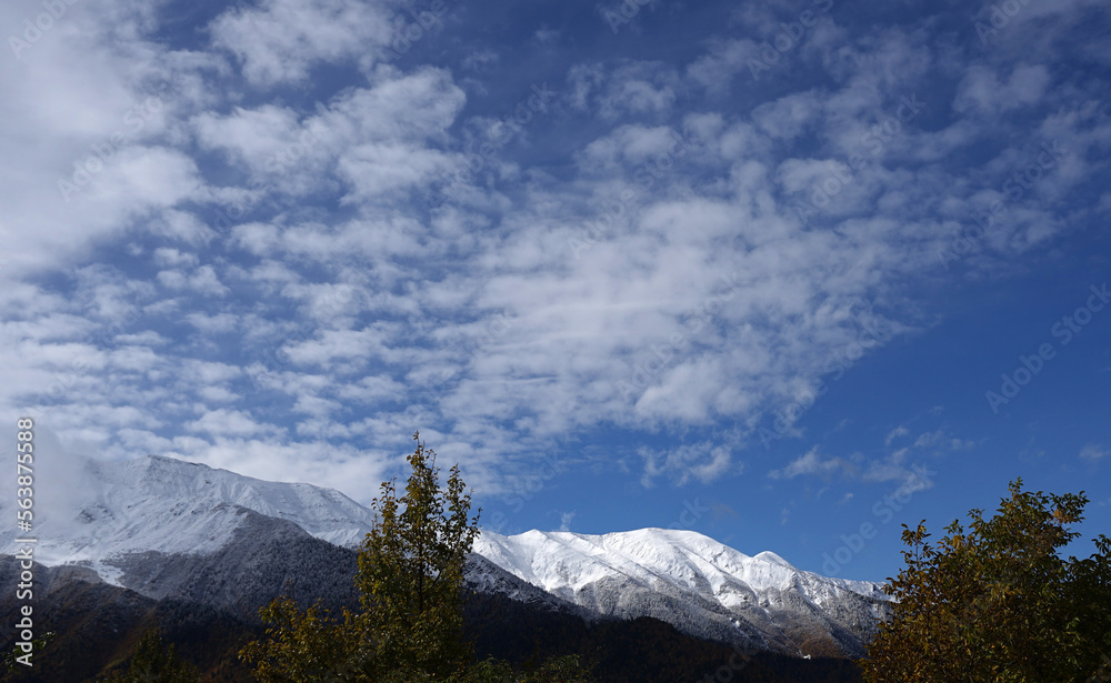 Obraz premium Beautiful autumn mountain landscape of the Caucasus mountain range