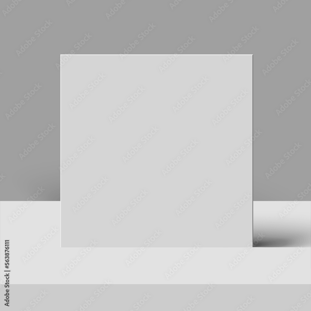 Vector sheet of blank square paper banner with shadow on the table. Vector sheet of blank square paper banner with shadow on the table.