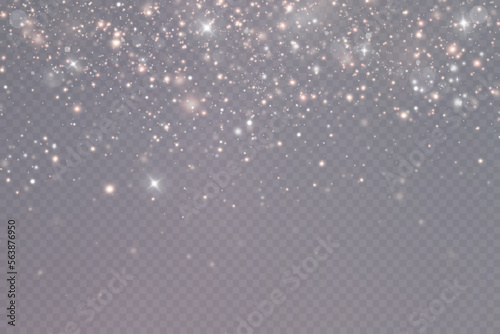 Light effect with glitter particles.Christmas dust.White sparks shine with special light.