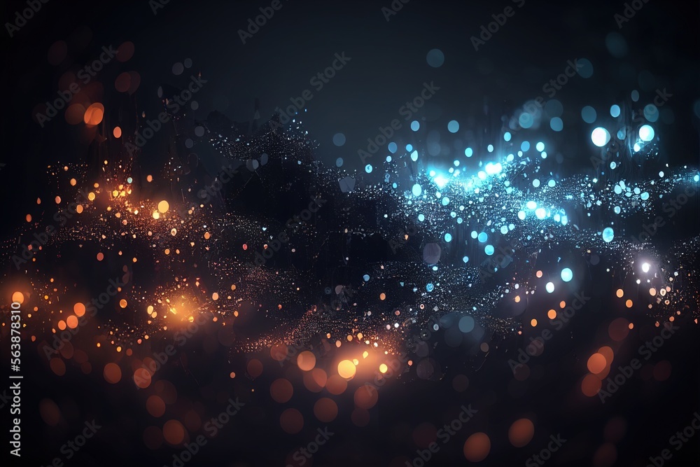 Fototapeta premium Technology background with glowing particles. Generative AI