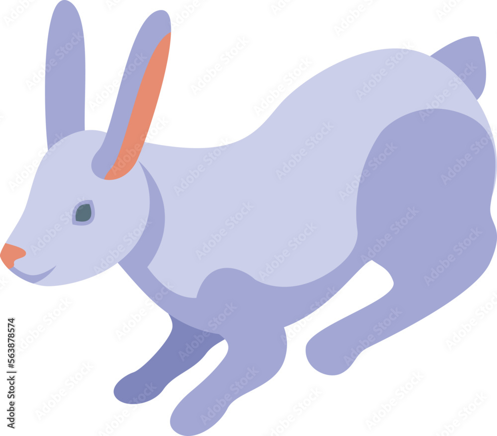 White big rabbit icon isometric vector. Dutch animal. Easter pet White big rabbit icon isometric vector. Dutch animal. Easter pet