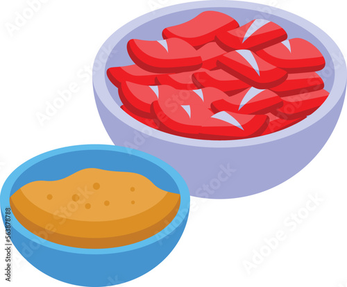 Food icon isometric vector. Cheese croquette. Dish potato