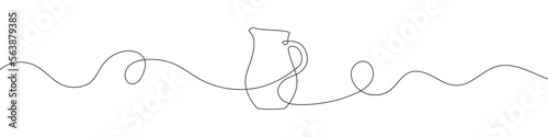 Continuous line drawing of water jug. Line art of jug. One line drawing background. Vector illustration.