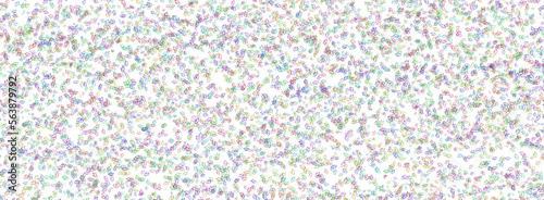 White background with colorful confetti butterflies.