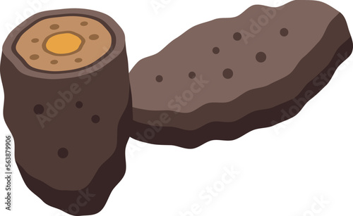 Potato meat roll icon isometric vector. Cheese food. Dish snack