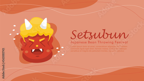 setsubun banner template japanese bean throwing festival