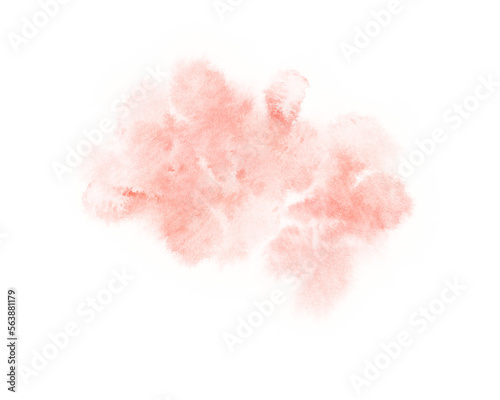 Watercolor splash. Abstract orange red stain watercolor isolated hand drawn print background.