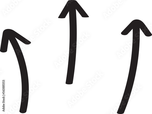 シンプルな手書きの上矢印セット