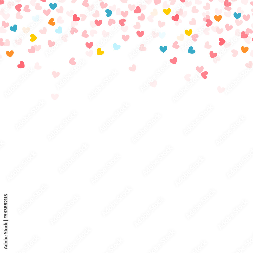 Colorful hearts confetti with copy space