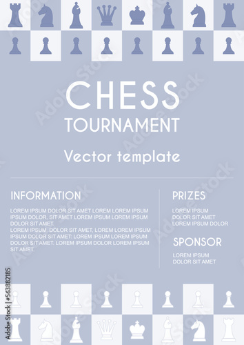 Chess competition vector poster template