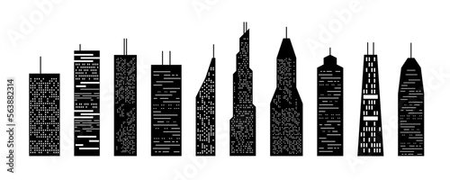 Isolated office building set - skyscraper collection
