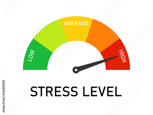 Stress level meter isolated vector illustration