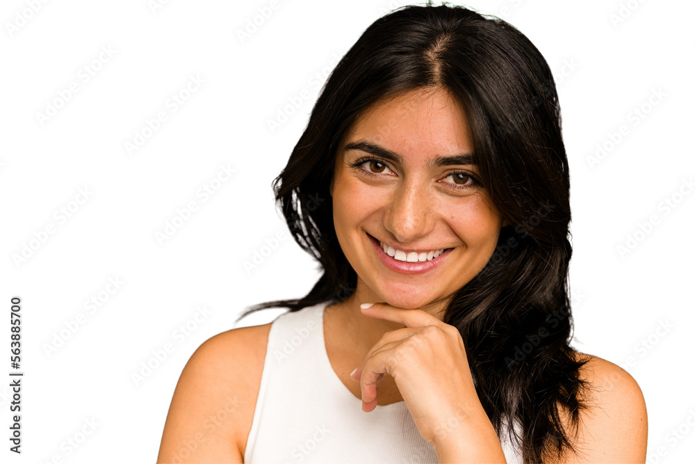 Young indian woman face closeup cut out isolated Young indian woman face closeup cut out isolated
