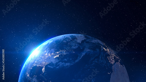 Fototapeta Naklejka Na Ścianę i Meble -  Close-Up Of Earth Against Blue Sky At Night