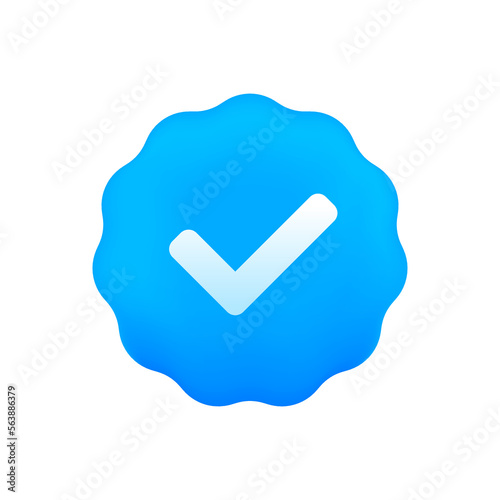 Profile Verification concept. Verified icon. Checked icon with checked social media icon style. Check the box. Approved, accepted, verified and secure. Vector illustration.