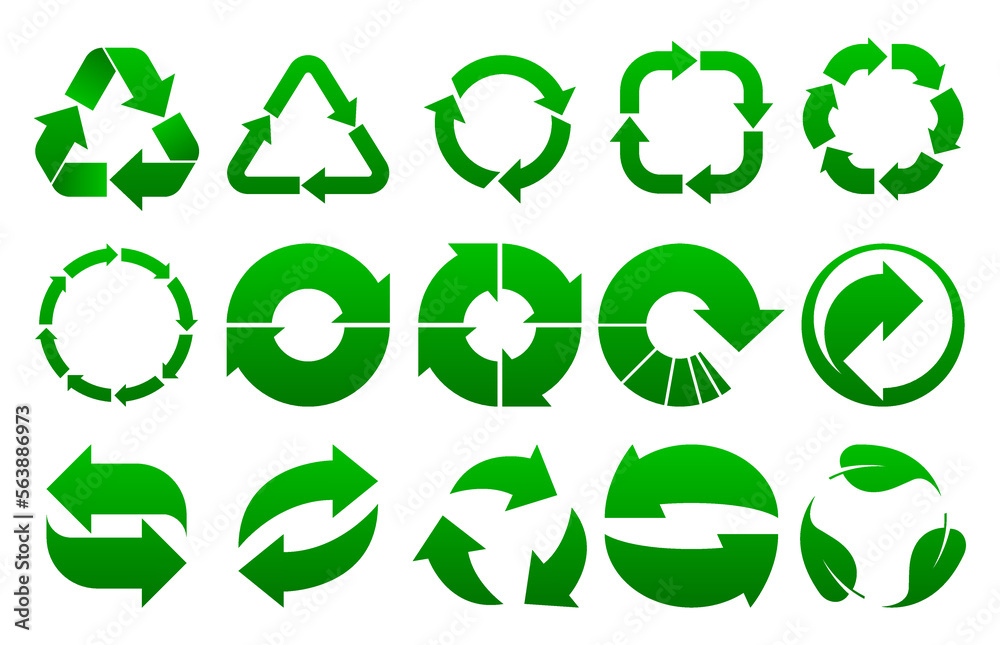 Collection of Recycling icons. Waste Recycling symbol. Reuse concept. Vector illustration. Collection of Recycling icons. Waste Recycling symbol. Reuse concept. Vector illustration.