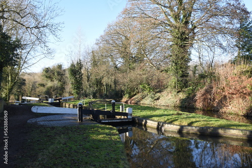 the canal locks close to the stewponey wharf on the stourbridge canal