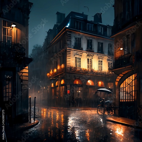 Paris under rain