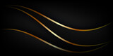 Luxury abstract black background with golden lines