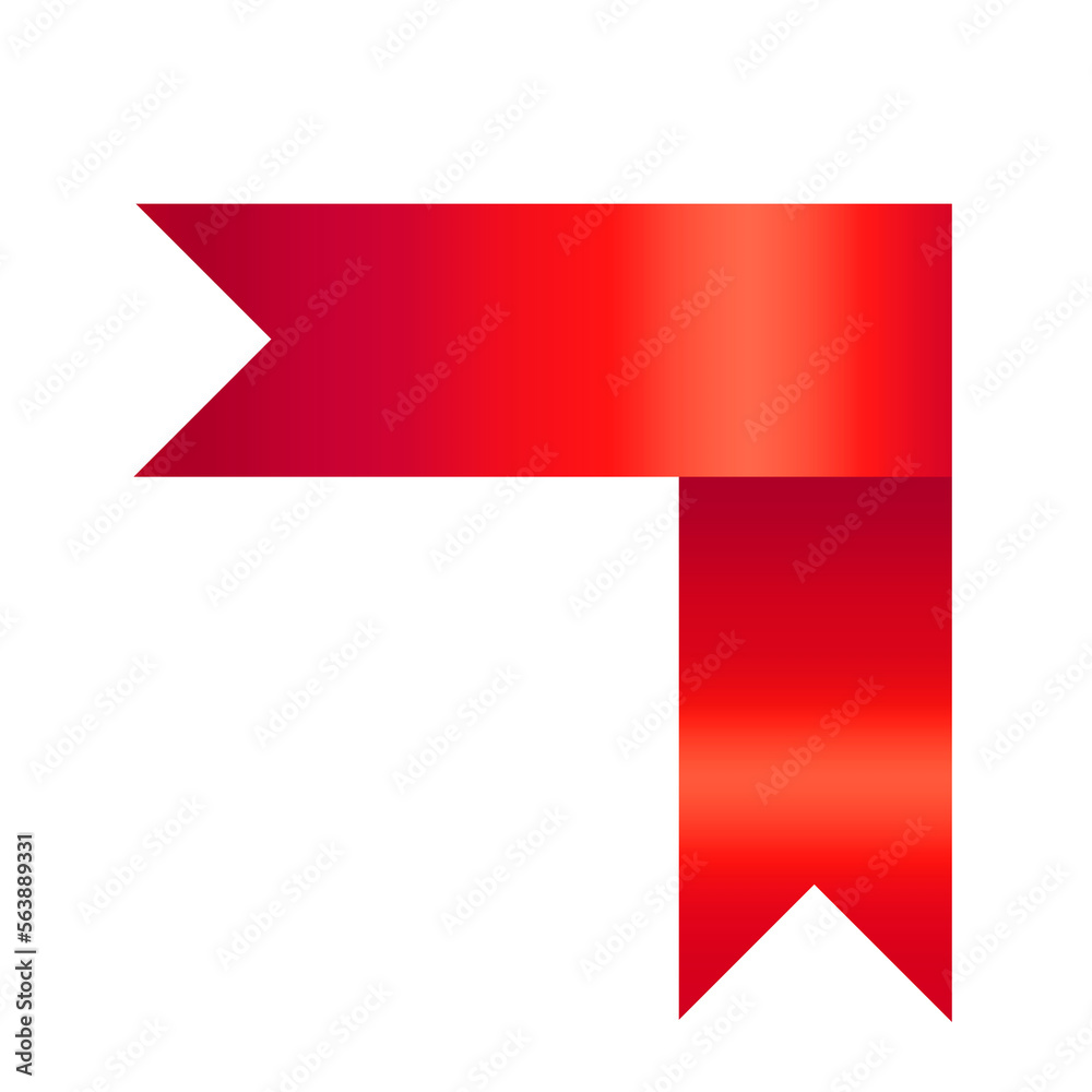 Bent red silk ribbon Bent red silk ribbon