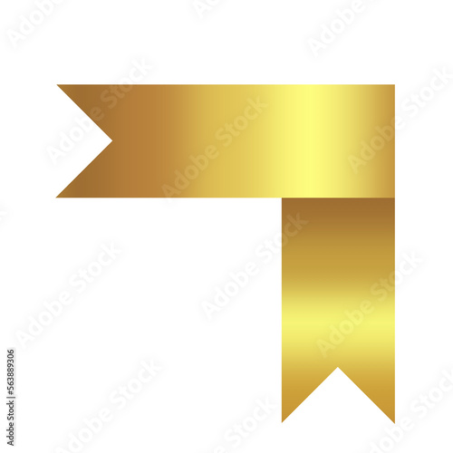 Bent gold silk ribbon