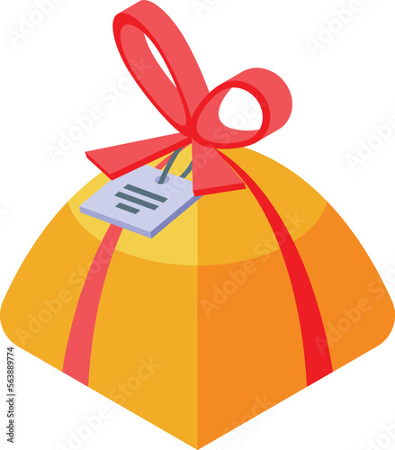 Panettone icon isometric vector. Cake food. Sweet bake