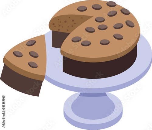 Panettone cake icon isometric vector. Sweet bread. Spring happy