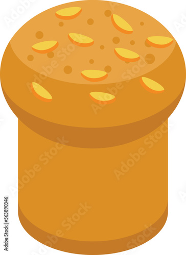 Small panettone icon isometric vector. Sweet cake. Easter food