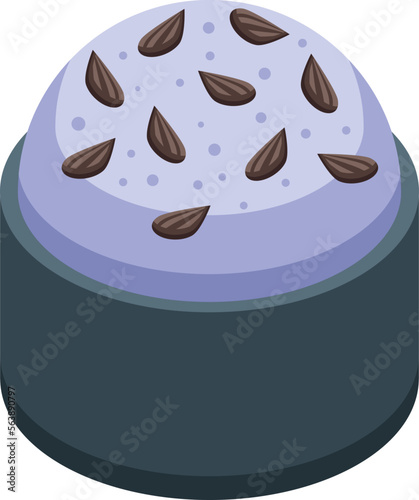 Milk cream panettone icon isometric vector. Sweet cake. Easter food