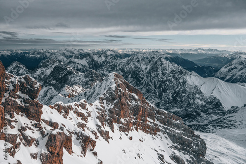Bild auf Leinwand Colorful mountains under the snow
