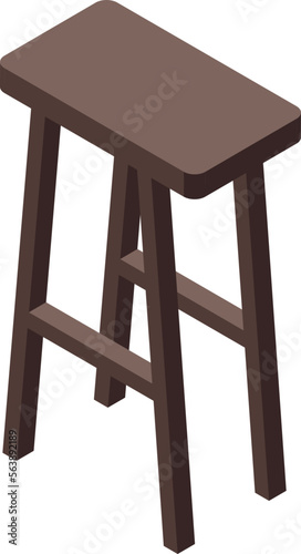 Wooden bar stool icon isometric vector. Modern chair. Table seat