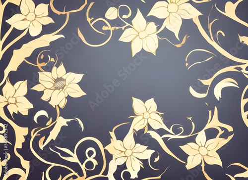 seamless pattern with flowers. blue flower background. floral concept. AI generated.