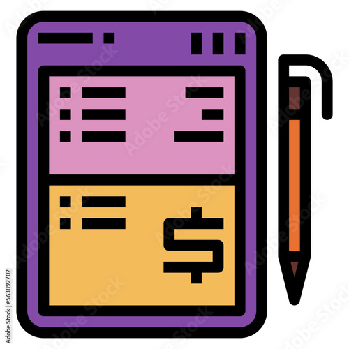 passbook filled outline icon style