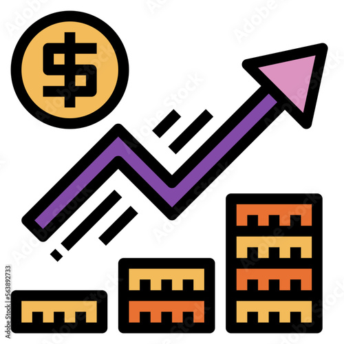 profits filled outline icon style