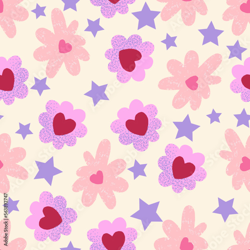 Cute Small Hearts Valentine Vector Seamless Pattern