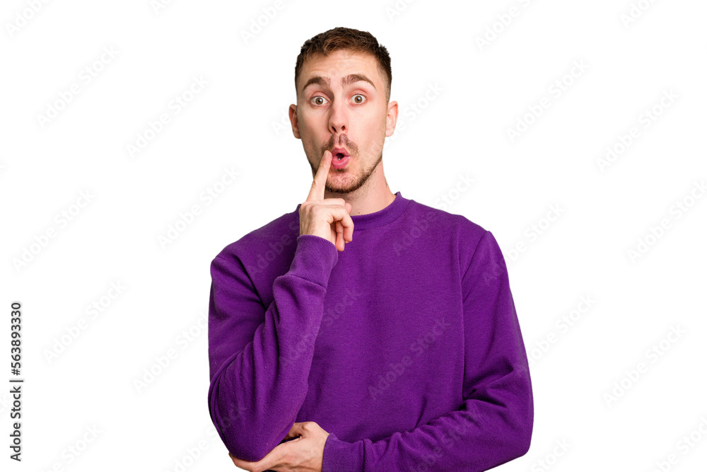 Young caucasian man cut out isolated having some great idea, concept of creativity. Young caucasian man cut out isolated having some great idea, concept of creativity.