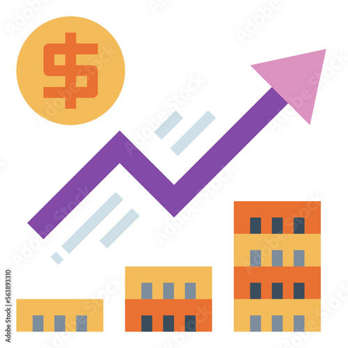 profits flat icon style