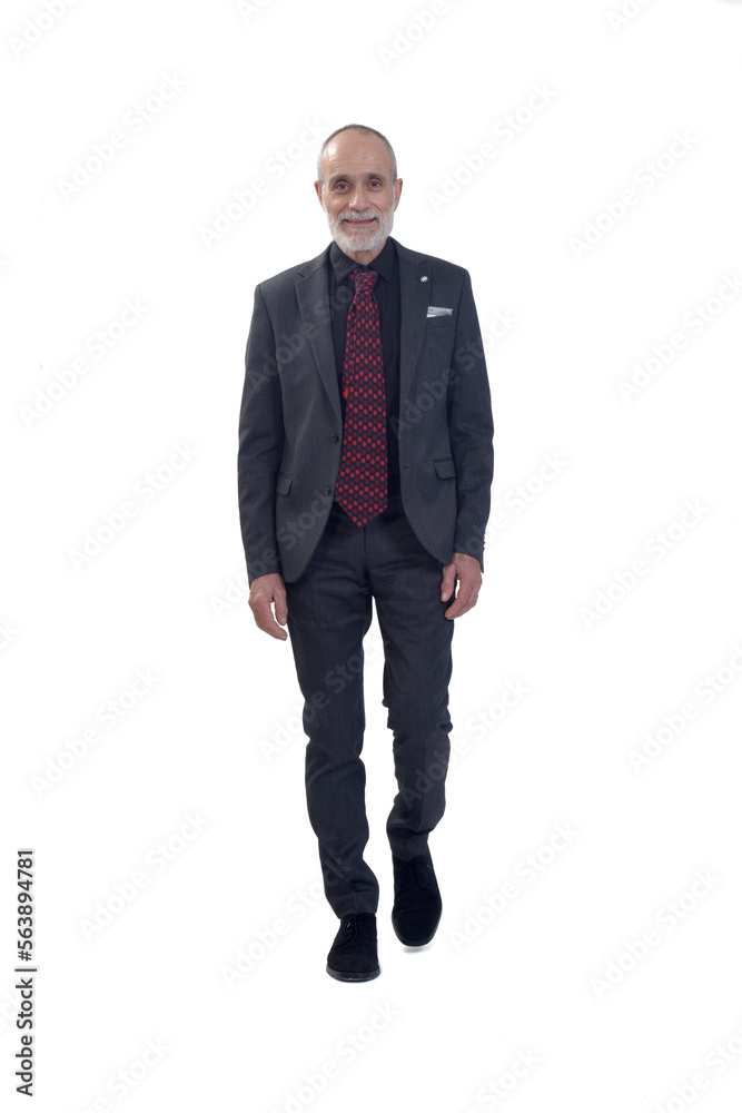 front view of a man walking with suit and tie on white background front view of a man walking with suit and tie on white background