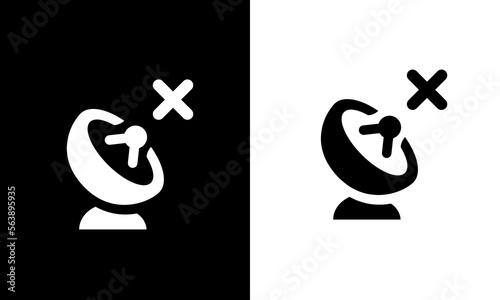 GPS disconnected vector icon black and white perfect pixel eps 8 