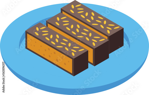 Home halva icon isometric vector. Sweet halwa. Food kitchen