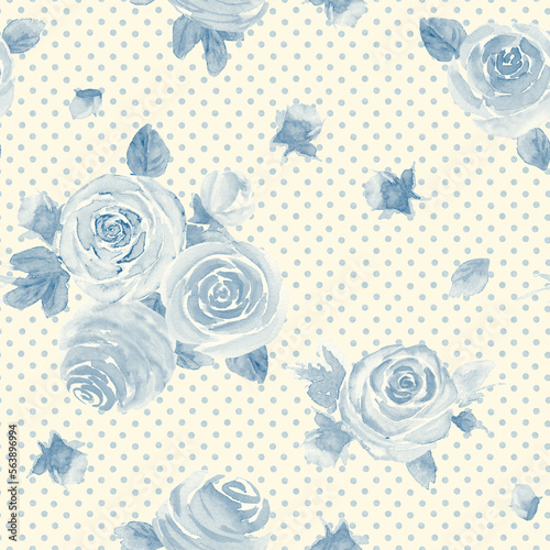 Watercolor roses flowers. B...