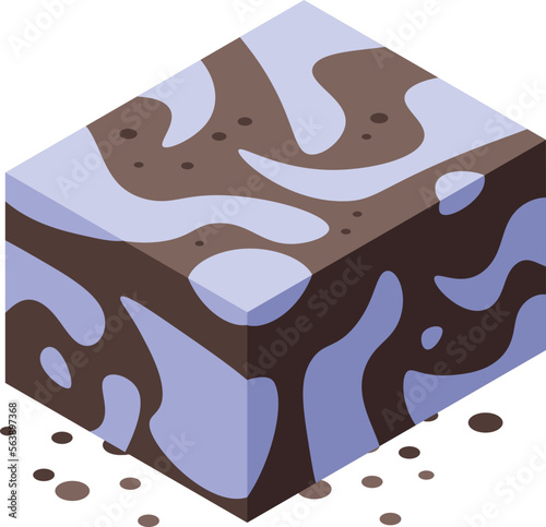 Cocoa halva icon isometric vector. Sweet chalva. Dessert kitchen