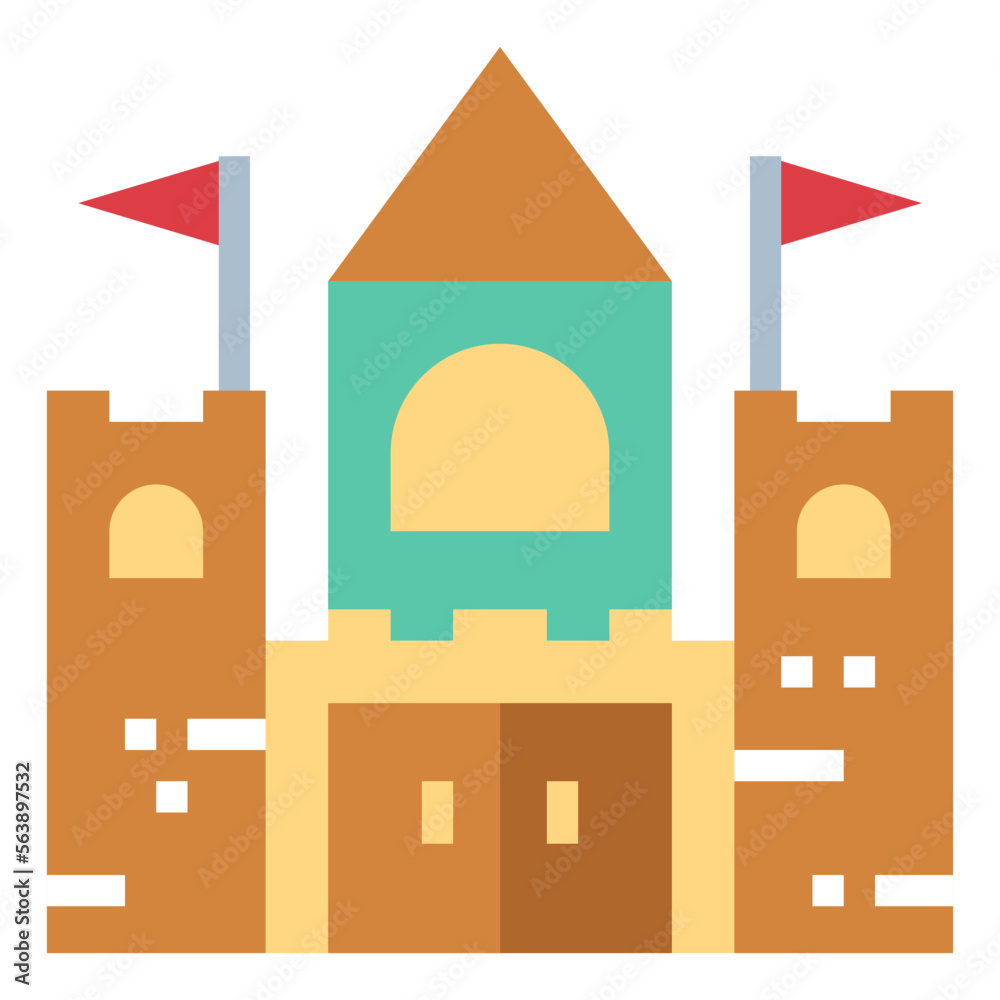 castle flat icon style
