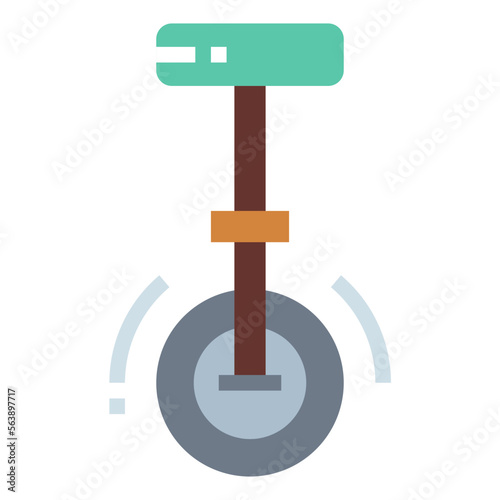 unicycle flat icon style